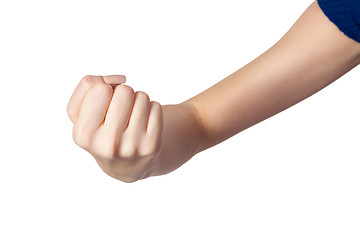 Image showing Female hand with a clenched fist isolated