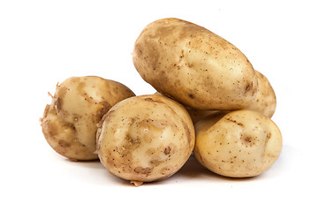 Image showing Group of potatoes isolated on white