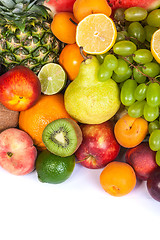 Image showing Huge group of fresh fruits