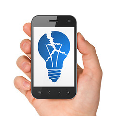 Image showing Finance concept: Light Bulb on smartphone