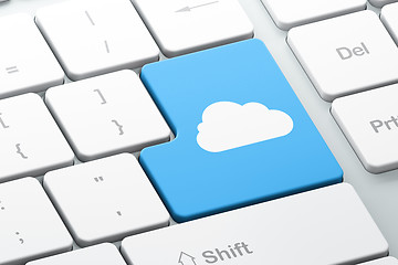 Image showing Cloud technology concept: Cloud on computer keyboard background