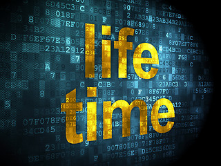 Image showing Time concept: Life Time on digital background