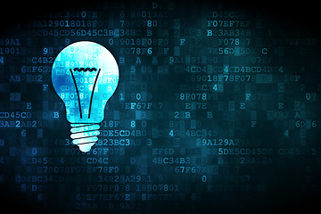 Image showing Business concept: Light Bulb on digital background