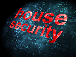 Image showing Security concept: House Security on digital background