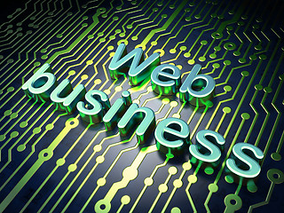 Image showing SEO web design concept: Web Business on circuit board background