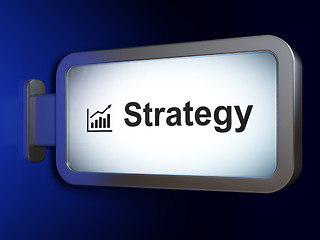 Image showing Business concept: Strategy and Growth Graph on billboard backgro