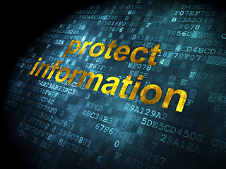 Image showing Protection concept: Protect Information on digital background