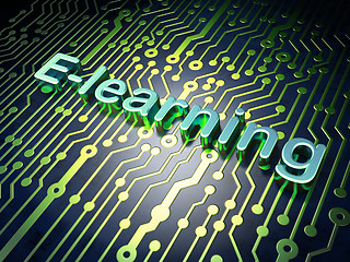 Image showing Education concept: E-learning on circuit board background