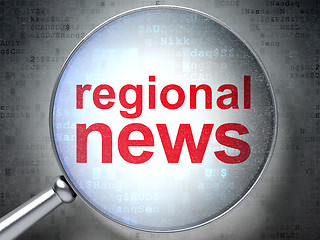 Image showing News concept: Regional News with optical glass