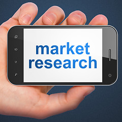 Image showing Advertising concept: Market Research on smartphone