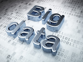 Image showing Information concept: Silver Big Data on digital background