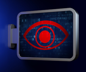 Image showing Privacy concept: Eye on billboard background