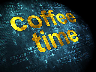 Image showing Timeline concept: Coffee Time on digital background