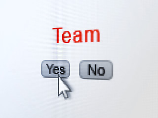 Image showing Finance concept: Team on digital computer screen