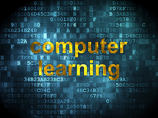 Image showing Education concept: Computer Learning on digital background