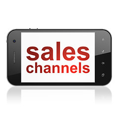 Image showing Marketing concept: Sales Channels on smartphone