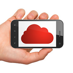 Image showing Cloud computing concept: Cloud on smartphone