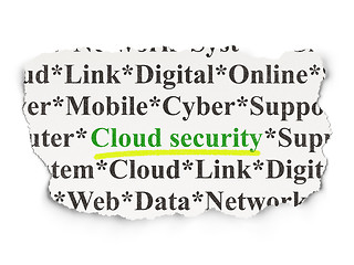 Image showing Cloud networking concept: Cloud Security on Paper background