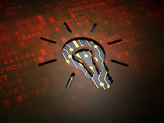 Image showing Finance concept: Light Bulb on digital screen background