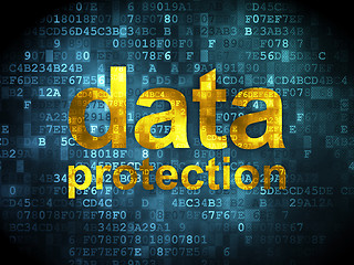 Image showing Safety concept: Data Protection on digital background