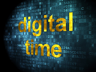 Image showing Timeline concept: Digital Time on digital background