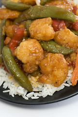 Image showing general tsao shrimp with rice