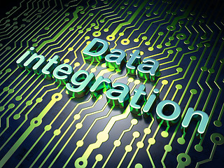 Image showing Data concept: Data Integration on circuit board background