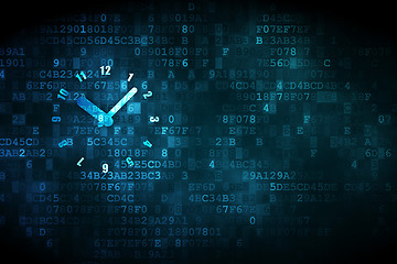 Image showing Time concept: Clock on digital background