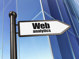 Image showing Web design concept: Web Analytics on Building background