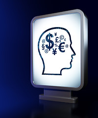 Image showing Marketing concept: Head With Finance Symbol on billboard backgro