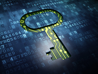 Image showing Security concept: Key on digital screen background