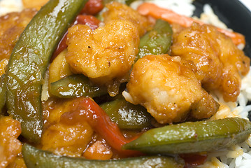 Image showing general tsao shrimp with rice