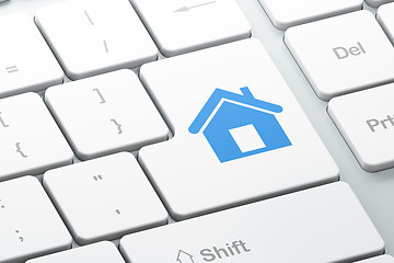 Image showing Finance concept: Home on computer keyboard background