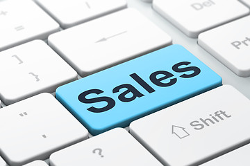 Image showing Marketing concept: Sales on computer keyboard background