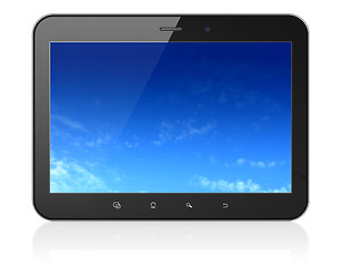 Image showing Pixelated Sky on black tablet pc computer