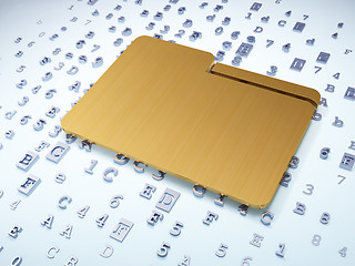 Image showing Finance concept: Golden Folder on digital background
