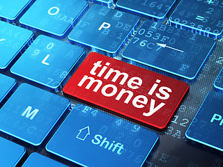 Image showing Time concept: Time is Money on computer keyboard background