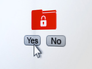 Image showing Finance concept: Folder With Lock on digital computer screen