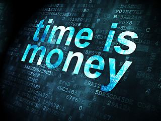 Image showing Timeline concept: Time is Money on digital background