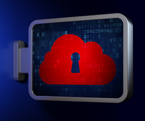 Image showing Cloud computing concept: Cloud With Keyhole on billboard backgro