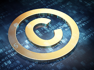 Image showing Law concept: Golden Copyright on digital background