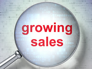 Image showing Finance concept: Growing Sales with optical glass