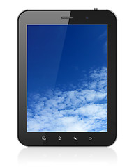 Image showing Sky on black tablet pc computer