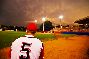 Image showing Evening baseball