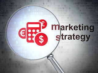 Image showing Marketing concept: Calculator and Marketing Strategy with optica