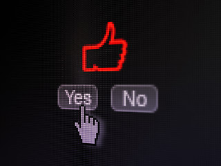 Image showing Social network concept: Like on digital computer screen