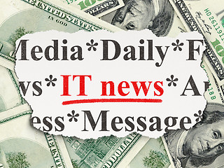 Image showing News concept: IT News on Money background