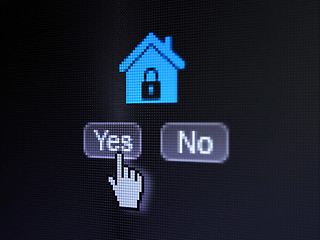 Image showing Protection concept: Home on digital computer screen