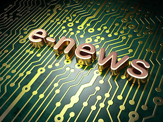 Image showing News concept: E-news on circuit board background