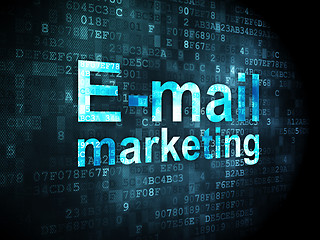 Image showing Marketing concept: E-mail on digital background